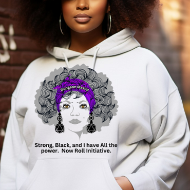 New! Black Pride Dungeons and Dragons DM Hooded Sweatshirt, Dungeons & Dragons African Pride DnD Hoodie, Black Girl D&D Hoodie