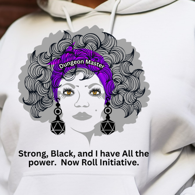 New! Black Pride Dungeons and Dragons DM Hooded Sweatshirt, Dungeons & Dragons African Pride DnD Hoodie, Black Girl D&D Hoodie