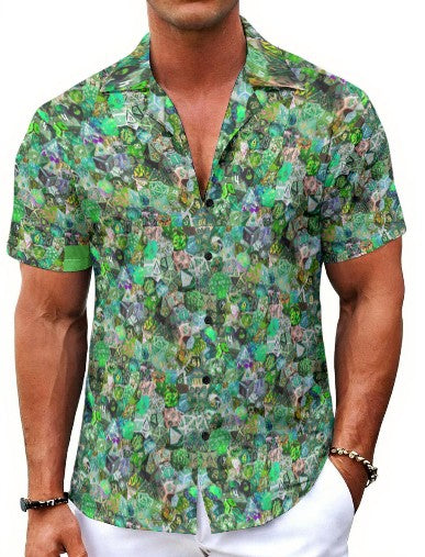 New! Green Hawaiian Shirt, Dice DnD, Unisex RPG, Gaming Shirt, Gift for DnD Player, Fun RPG Shirt, DM Wedding Gift, DnD Wedding, rpg Gift