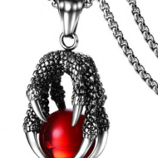 Slaying Dragon Claw with Red Sphere Pendant and 23.5 inch Necklace