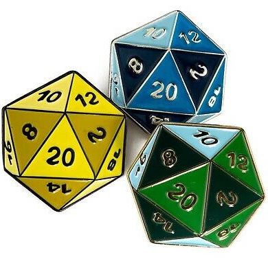 Green Mix D20 Pin, Role-playing Pin, Dungeons And Dragons Pin, Unique Design Pin, Lapel Pin, Collectible Pin, Pin For Jacket, Gift For Her