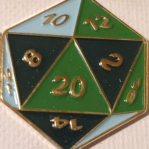 Green Mix D20 Pin, Role-playing Pin, Dungeons And Dragons Pin, Unique Design Pin, Lapel Pin, Collectible Pin, Pin For Jacket, Gift For Her
