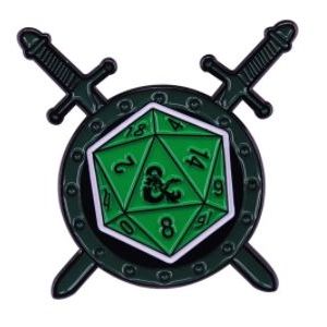 Green Sword D20 Pin