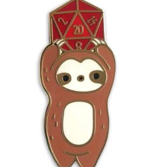 Sloth Red D20 Pin