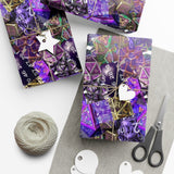 D&D Giftwrap of Purple Dice Galore Premium Sheets of 30x72 inches printed Wrapping Paper Satin or Matte Finish