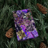 D&D Giftwrap of Purple Dice Galore Premium Sheets of 30x72 inches printed Wrapping Paper Satin or Matte Finish