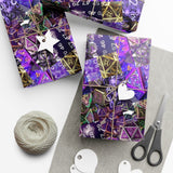 D&D Giftwrap of Purple Dice Galore Premium Sheets of 30x20 inches printed Wrapping Paper Satin or Matte Finish
