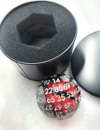 New! Drowning Red D100 50mm Liquid Die, Silver Numbering, Excellent Grasp Liquid Core Red Eye Dice, Magic Potion Red Eye Die, Best Dice Gift