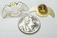 Classic Barn Owl Lapel Pin with Gold Back, Butterfly Clasp, RPG Gaming Gift, Pin for Gamers, Owl Lover Gift, Bird Lover Pin