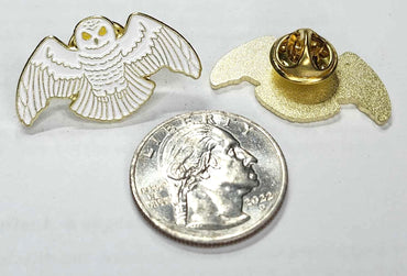 Classic Barn Owl Lapel Pin with Gold Back, Butterfly Clasp, RPG Gaming Gift, Pin for Gamers, Owl Lover Gift, Bird Lover Pin