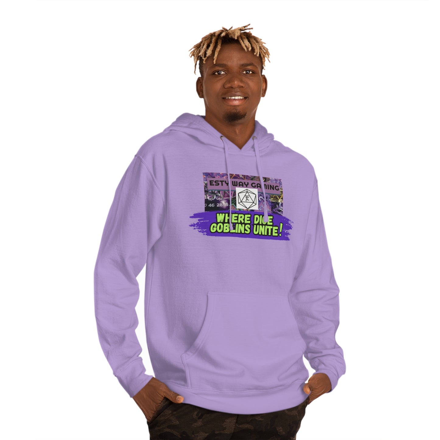 Where Dice Goblins Unite! Hoodie - Esty Way Gaming Hooded Sweatshirt with pocket - Pick Your color, UP TO 5X SIZING!