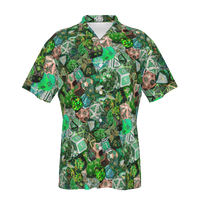 New! Dice Collage Hawaiian Shirt Green / Gold / Silver - UP TO 6XL Tall!