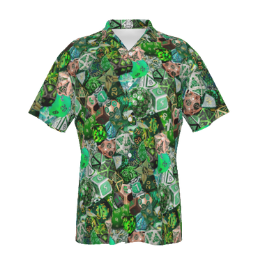 New! Green Hawaiian Shirt, Dice DnD, Unisex RPG, Gaming Shirt, Gift for DnD Player, Fun RPG Shirt, DM Wedding Gift, DnD Wedding, rpg Gift