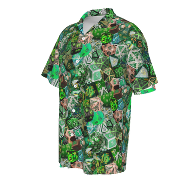 New! Dice Collage Hawaiian Shirt Green / Gold / Silver - UP TO 6XL Tall!