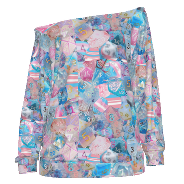 SAVE $25 NOW!  Pride Dice Off-shoulder Collage Blouse, Sizing Through 6xl, Collage Print Blouse, Unique Blouse Design, Dice Pattern Blouse, Gift For Women