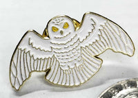 Classic Barn Owl Lapel Pin with Gold Back, Butterfly Clasp, RPG Gaming Gift, Pin for Gamers, Owl Lover Gift, Bird Lover Pin