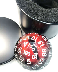 New! Drowning Red D100 50mm Liquid Die, Silver Numbering, Excellent Grasp Liquid Core Red Eye Dice, Magic Potion Red Eye Die, Best Dice Gift