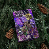 D&D Giftwrap of Purple Dice Galore Premium Sheets of 30x20 inches printed Wrapping Paper Satin or Matte Finish