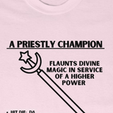 TSHIRT CLERIC TEE D&D - PICK YOUR COLOR, UP TO 5X SIZING!
