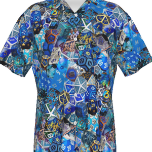 New! Dice Collage Hawaiian Shirt - Blue- Mixed D&D Dice, Sizing through 5XL