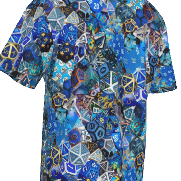 New! Dice Collage Hawaiian Shirt - Blue- Mixed D&D Dice, Sizing through 5XL