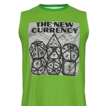 Mens "the New Currency" Dice Tank Lime Green Design, Sizes Through 4xl Tall!, Dungeons & Dragons Clothing, Unique Clothing, Gamer Gift Idea