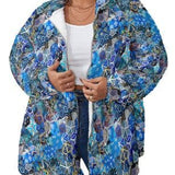 D&D Dice Soft Fleece BLUE Jacket w/ Zipper and Pockets -Unisex- Sizes to 4XL