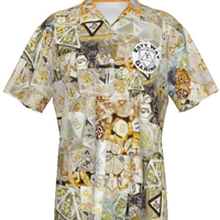 New! Dice Collage Hawaiian Shirt White/Cream/Gold/Silver - UP TO 6XL Tall!