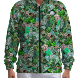 Mens D&D Dice Hoodie Zipper Jacket -GREEN- D&D Dice Collage w/ Pockets up to 5XL