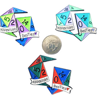 Adventure Besties 2" Pin Set in Vibrant Blue, Lime Green and Purple Pins, Butterfly Clasp Pin, Unique Enamel Pins, Gift for Best Friends