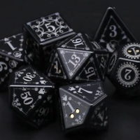 New! Light Up 7 pcs Dice Rechargable LED Black, Party DnD Dice, Dungeon Master Dice, Gift D&D Player Lite Up Dice, Lit Dice Set, LED D&D Dice