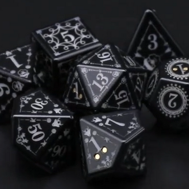 New! Light Up 7 pcs Dice Rechargable LED Black, Party DnD Dice, Dungeon Master Dice, Gift D&D Player Lite Up Dice, Lit Dice Set, LED D&D Dice