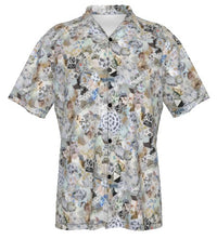 New! White Collage Hawaiian Shirt, Mens Dice DnD, RPG, Gaming Shirt, Gift for DnD Player, Fun RPG Shirt, DM Wedding Gift, DnD Wedding, rpg Gift - Fits Great!