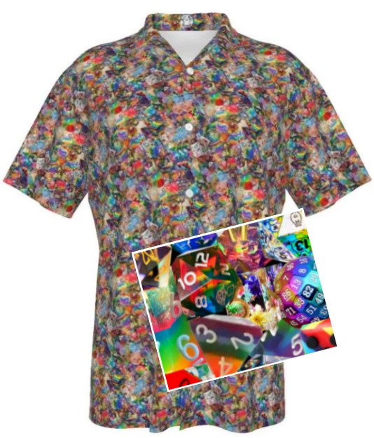 New Rainbow Hawaiian Shirt, Dice DnD, Pride RPG, Gaming Shirt, Gift for DnD Player, Fun RPG Shirt, DM Wedding Gift, DnD Wedding, rpg Gift
