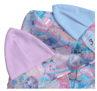 Pride Collage Dice D&D Dice Hawaiian Shirt, Trans Pride Collage Shirt, Dice Print Shirt, Unique Pride Gift, Gift for Trans Friend, Him/Her