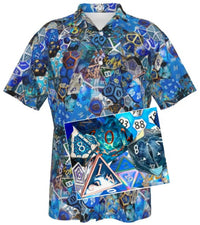 New! Blue Hawaiian Shirt, Men Dice DnD, RPG, Gaming Shirt, Gift for DnD Player, Fun RPG Shirt, DM Wedding Gift, DnD Wedding, rpg Gift