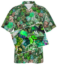 New! Green Hawaiian Shirt, Dice DnD, Unisex RPG, Gaming Shirt, Gift for DnD Player, Fun RPG Shirt, DM Wedding Gift, DnD Wedding, rpg Gift