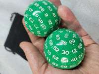 Resin D100 Green and White Role-playing Games, Percentage Dice, Dungeons And Dragons Dice, Tabletop Gaming, Rpg Dice, D100 for DM, Dice Gift