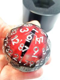 New! Drowning Red D100 50mm Liquid Die, Silver Numbering, Excellent Grasp Liquid Core Red Eye Dice, Magic Potion Red Eye Die, Best Dice Gift