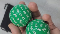 Resin D100 Green and White Role-playing Games, Percentage Dice, Dungeons And Dragons Dice, Tabletop Gaming, Rpg Dice, D100 for DM, Dice Gift