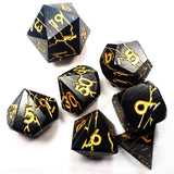 New! Lightning Gold and Black Solid Metal Dice set