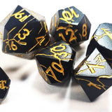 New! Lightning Gold and Black Solid Metal Dice set