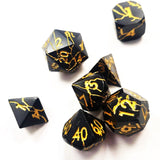 New! Lightning Gold and Black Solid Metal Dice set