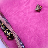 Rainbow Dragon Scale Scroll Case, Rolling Magenta Mat, Zipper Dice Case