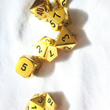 Shiny Metal Gold, Solid, Smooth Dice Set - 7 pieces