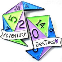 Adventure Besties 2" Pin Set in Vibrant Blue, Lime Green and Purple Pins, Butterfly Clasp Pin, Unique Enamel Pins, Gift for Best Friends