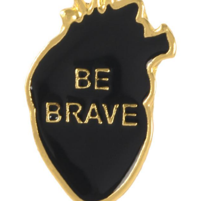 Be Brave Heart Shaped Pin