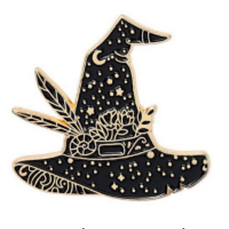 Black Witches Hat Pin