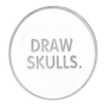 Silver Draw Skulls Pin