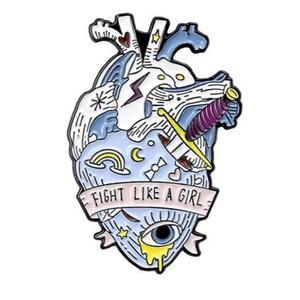 Heart Fight Like A Girl Pin